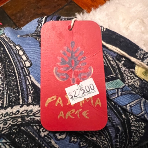 100% Silk Pashma Arte size XL Blue women’s top - Picture 3 of 9